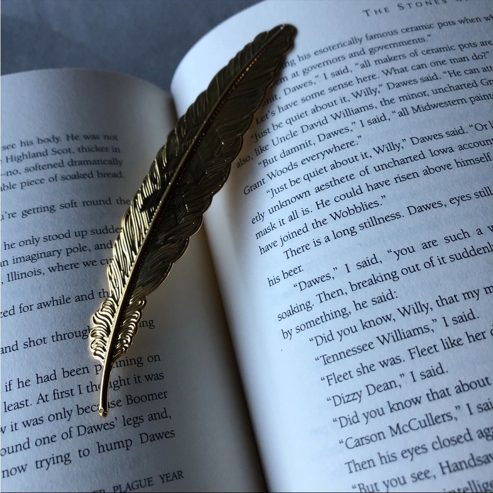 Feather Metal Bookmark ~ Gold-Tone ~ Brand New!